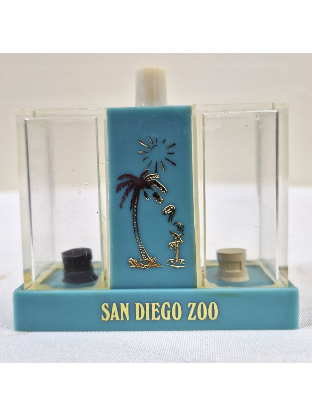 Vintage San Diego Zoo Salt & Pepper Shakers Lucite MCM Souvenir Set